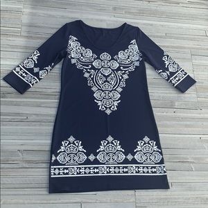 Navy and White Dress